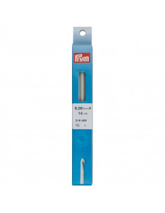 Crochet pour laine sans manche, 14cm, Ø6mm, gris