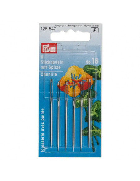 Aiguilles à tapisserie avec pointe, No. 16, 1,60 x 55mm