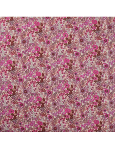 Popeline de coton, impression digitale, fleurs roses