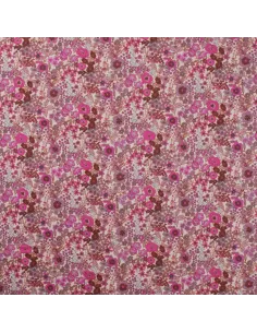 Tissu, Popeline de Coton Fleurie Digitale, Roses, Laize 150 cm, 100% Coton 75g/m²