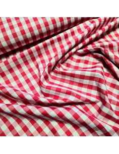 Tissu, Vichy Carreaux Moyens, Rouge et Blanc, Laize 144 cm, 100% Coton 110g/m² 2