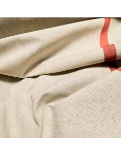 Tissu, Toile à Torchon Rayée, Rouge, Laize 61 cm, Coton et Lin 200g/m² 2