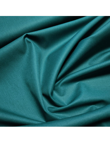 Popeline de coton unie, bleu paon
