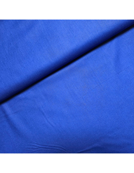 Tissu, Popeline de Coton Unie, Bleu Roi, Laize 150 cm, 100% Coton 195g/m²