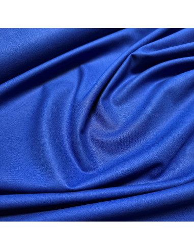 Tissu, Popeline de Coton Unie, Bleu Roi, Laize 150 cm, 100% Coton 195g/m²