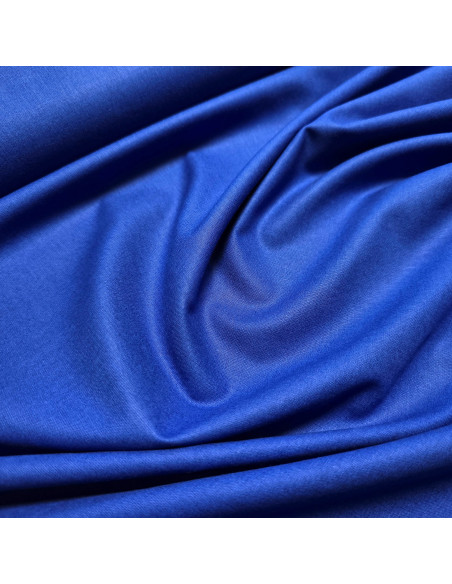 Tissu, Popeline de Coton Unie, Bleu Roi, Laize 150 cm, 100% Coton 195g/m²