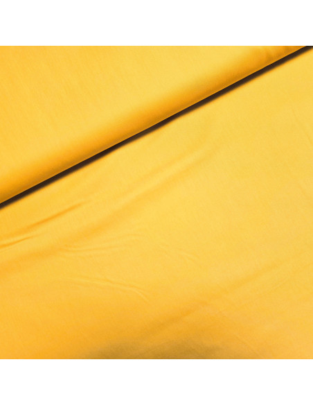 Tissu, Popeline de Coton Unie, Jaune Moutarde, Laize 150 cm, 100% Coton 195g/m²