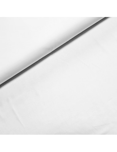 Tissu, Popeline de Coton Unie, Blanc, Laize 150 cm, 100% Coton 125g/m²