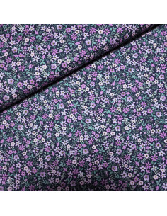 Popeline de coton, impression digitale, fleurs