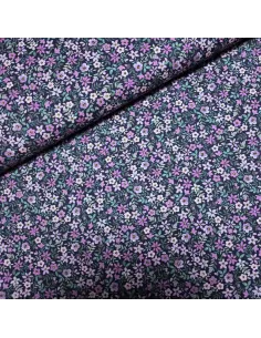 Tissu, Popeline de Coton Fleurie, Multicolore, Laize 150 cm, 100% Coton 163g/m²