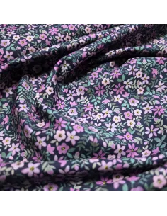 Tissu, Popeline de Coton Fleurie, Multicolore, Laize 150 cm, 100% Coton 163g/m² 2
