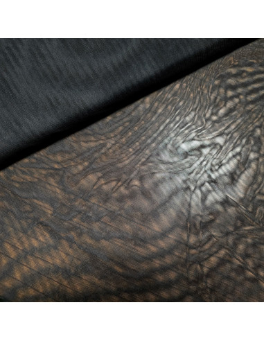 Tissu, Maille Fine Stretch, Noir Profond, Laize 145 cm, Polyamide Spandex