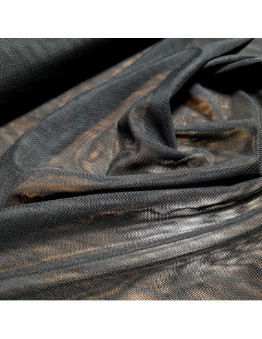 Tissu, Maille Fine Stretch, Noir Profond, Laize 145 cm, Polyamide Spandex