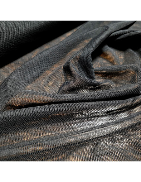 Tissu, Maille Fine Stretch, Noir Profond, Laize 145 cm, Polyamide Spandex