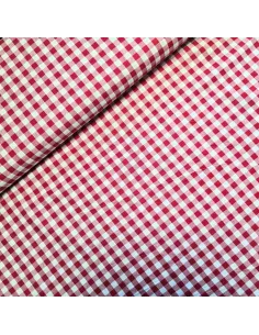 Tissu, Vichy Carreaux Moyens (10x10mm), Rouge et Blanc, Laize 144 cm, 100% Coton 110g/m²