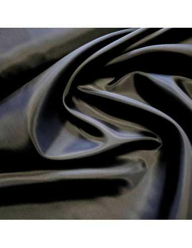Tissu, Doublure Toscane Satinée, Noir Intense, Laize 150 cm, 100% Polyester