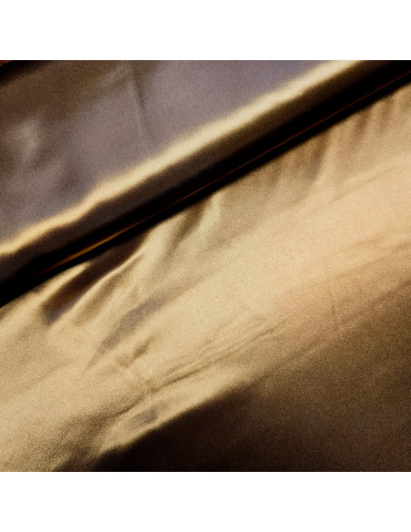 Tissu, Doublure Satin Unie, Beige Doré, Laize 150 cm, 100% Polyester