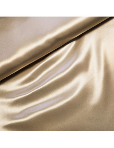Tissu, Doublure Satin Unie, Champagne, Laize 150 cm, 100% Polyester