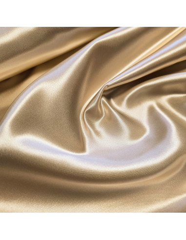 Tissu, Doublure Satin Unie, Champagne, Laize 150 cm, 100% Polyester