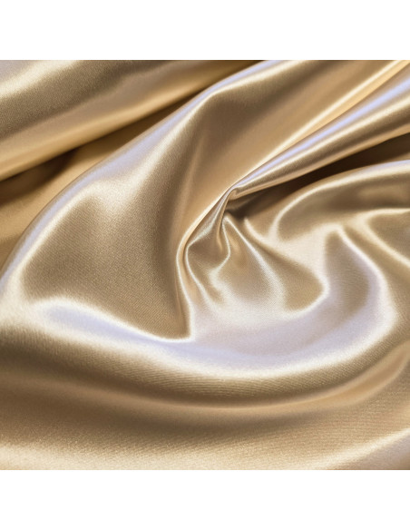 Tissu, Doublure Satin Unie, Champagne, Laize 150 cm, 100% Polyester