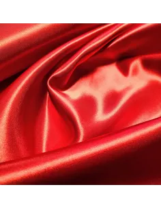 Tissu, Doublure Satin Unie, Rouge Vif, Laize 150 cm, 100% Polyester 2