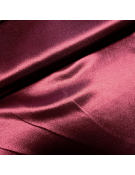 Tissu, Doublure Satin Unie, Bordeaux, Laize 150 cm, 100% Polyester