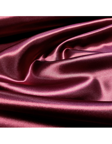 Tissu, Doublure Satin Unie, Bordeaux, Laize 150 cm, 100% Polyester