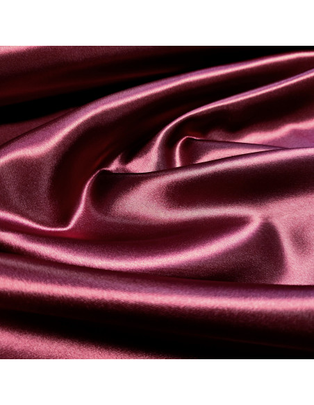 Tissu, Doublure Satin Unie, Bordeaux, Laize 150 cm, 100% Polyester