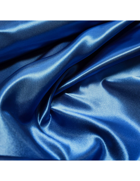 Tissu, Doublure Satin Unie, Bleu Roi, Laize 150 cm, 100% Polyester
