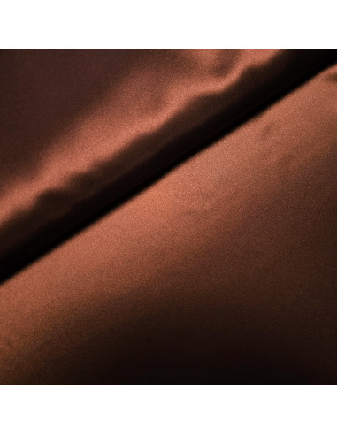 Tissu, Doublure Satin Unie, Marron, Laize 150 cm, 100% Polyester