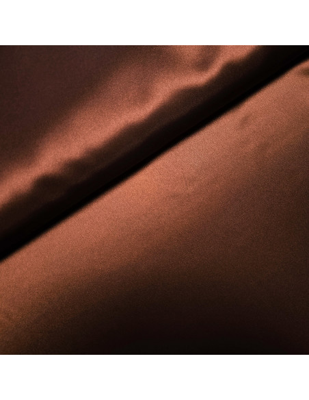 Tissu, Doublure Satin Unie, Marron, Laize 150 cm, 100% Polyester