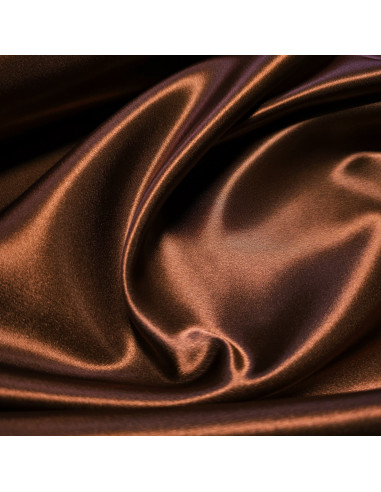 Tissu, Doublure Satin Unie, Marron, Laize 150 cm, 100% Polyester