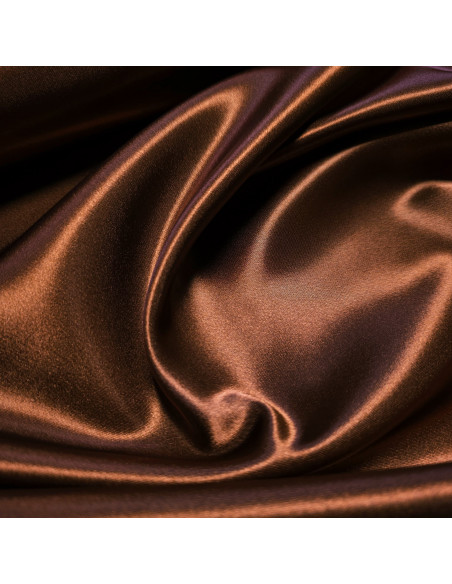 Tissu, Doublure Satin Unie, Marron, Laize 150 cm, 100% Polyester