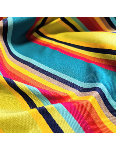 Tissu, Toile Transat Rayée, Anis, Laize 45 cm, Dralon & Polypropylène Extérieur 215g/m²