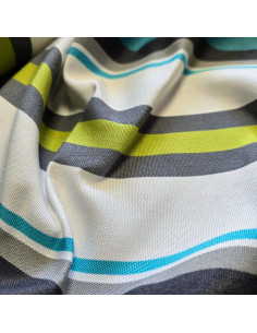 Tissu, Toile Transat Rayures, Bleu Lagon, Laize 45 cm, Dralon & Polypropylène Traité Anti-UV 2