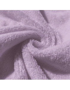 Tissu, Éponge de Bambou Doudou Double Face, Lilas, Laize 150 cm, 40% Bambou 40% Polyester 20% Coton 305g/m²