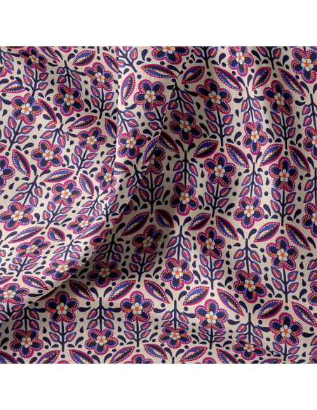 Cretonne de coton, fleurs Jaklynn