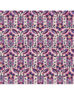 Cretonne de coton, fleurs Jaklynn