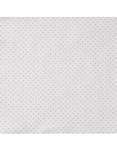 Tissu, Cretonne de Coton, Pois Argentés, Laize 150 cm, 100% Coton