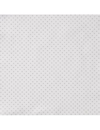 Tissu, Cretonne de Coton, Pois Argentés, Laize 150 cm, 100% Coton