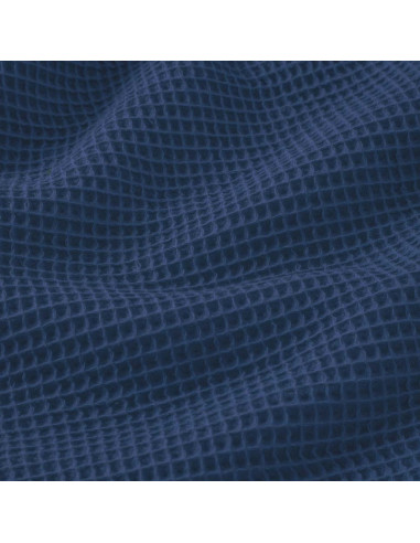 Tissu, Nid d'Abeille Uni, Bleu Indigo, Laize 150 cm, 100% Coton 230g/ml