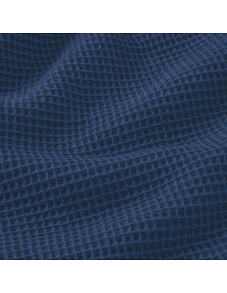 Tissu, Nid d'Abeille Uni, Bleu Indigo, Laize 150 cm, 100% Coton 230g/ml