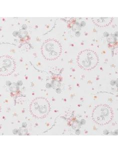 Tissu, Cretonne de Coton Impression Numérique, Lac des Cygnes Multicolore, Laize 150 cm, 100% Coton