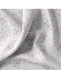 Cretonne de coton, impression numérique, le lac des signes 2