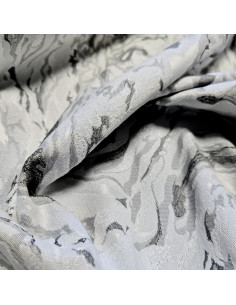 Tissu, Jacquard Lurex Marbré, Gris, Laize 140 cm, 83% Polyester 17% Coton 290g/m² 2