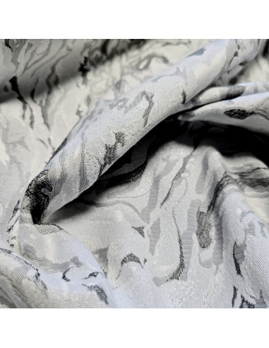 Tissu, Jacquard Lurex Marbré, Gris, Laize 140 cm, 83% Polyester 17% Coton 290g/m²