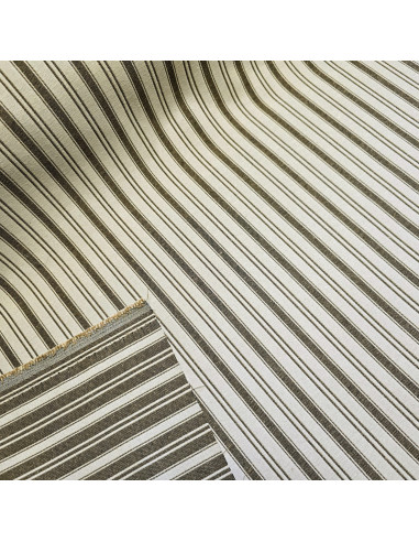 Tissu, Jacquard Toile Matelas Réversible, Kaki, Laize 140 cm, 60% Polyester 40% Coton 330g/m²