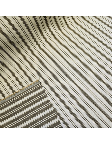 Tissu, Jacquard Toile Matelas Réversible, Kaki, Laize 140 cm, 60% Polyester 40% Coton 330g/m²