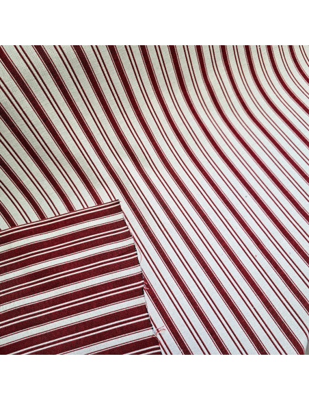 Tissu, Jacquard Toile Matelas Réversible, Rouge, Laize 140 cm, 60% Polyester 40% Coton 330g/m²