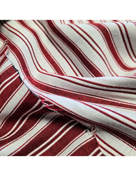 Tissu, Jacquard Toile Matelas Réversible, Rouge, Laize 140 cm, 60% Polyester 40% Coton 330g/m²